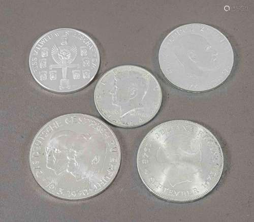 5 silver coins, 1x Medal The German