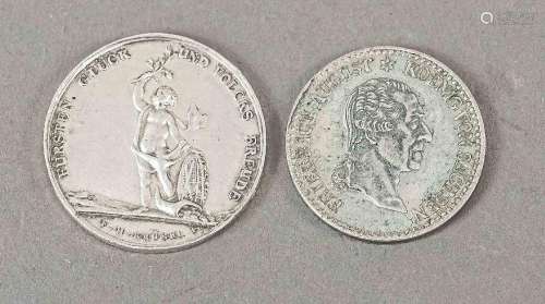 2 silver coins Kingdom of Saxony, 1