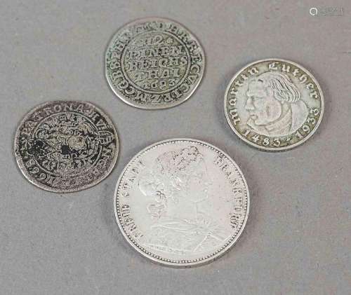 4 silver coins, 1x Brandenburg 1/12