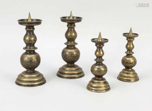 4 Baroque style candlesticks, 20th