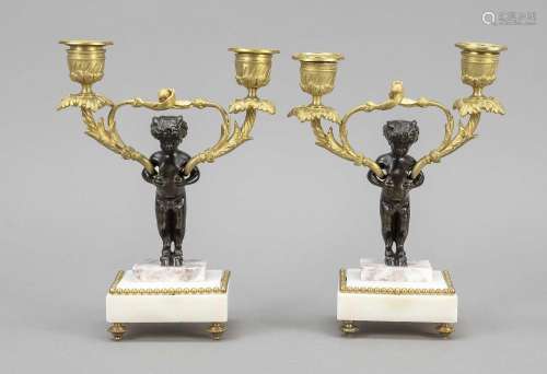 Pair of figural candlesticks, 19th