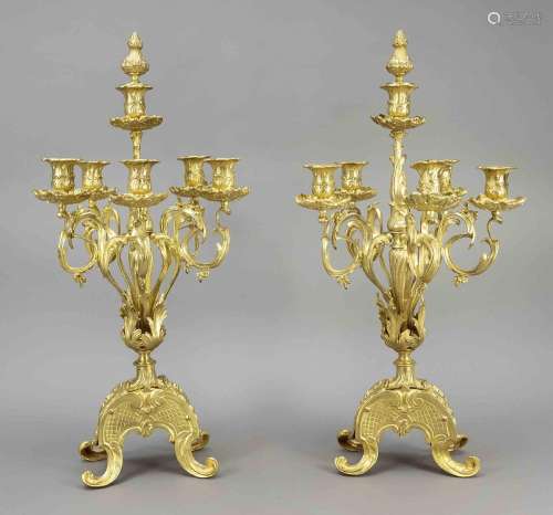 Pair of candlesticks, each with 6 f