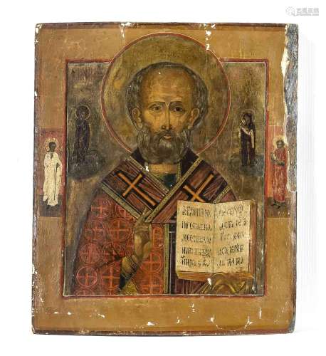 Russian icon of St. Nicholas with m