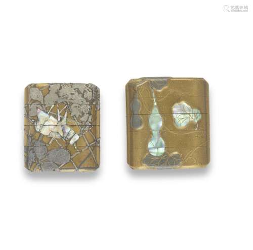 TWO INLAID GOLD-LACQUER INRO Rinpa Style Edo period (1615-18...
