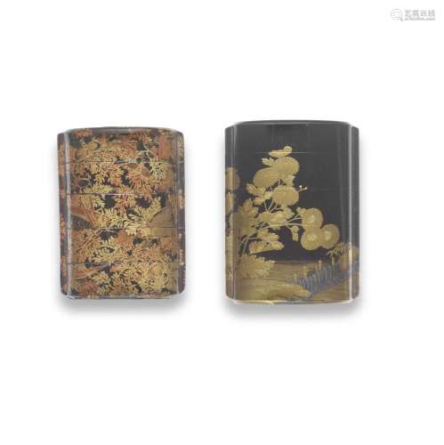 TWO LACQUER FOUR-CASE INRO Edo period (1615-1868), probably ...