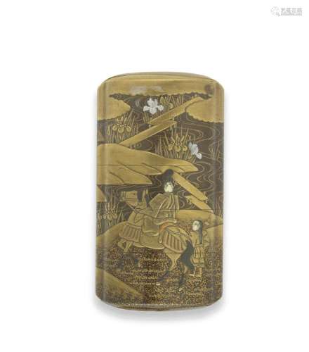 KAKOSAI SHOZAN LINEAGE An Inlaid Gold-Lacquer Four-Case Inro...