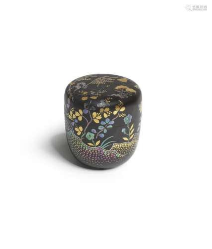 AN INLAID SHELL NATSUME (TEA CADDY) AND COVER Edo period (16...