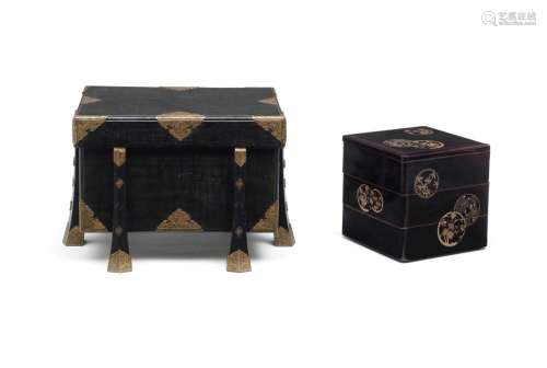 TWO LACQUER BOXES AND COVERS Meiji (1868-1912), Taisho (1912...