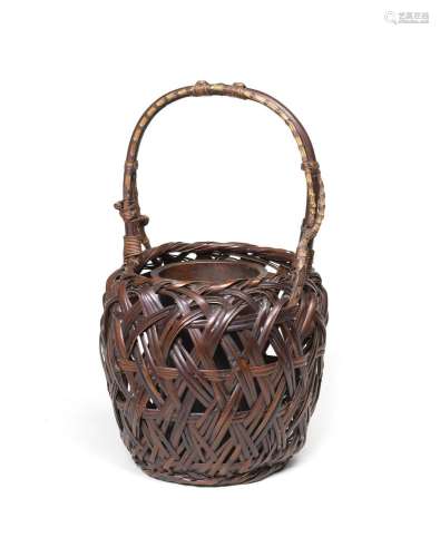 WATSUSAI (DATES UNKNOWN) A Handled Flower Basket Taisho (191...