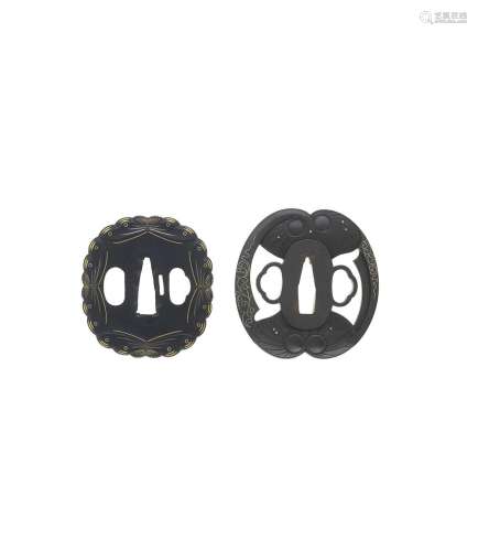 TWO TSUBA (HAND GUARDS) Edo period (1615-1868), 19th century...