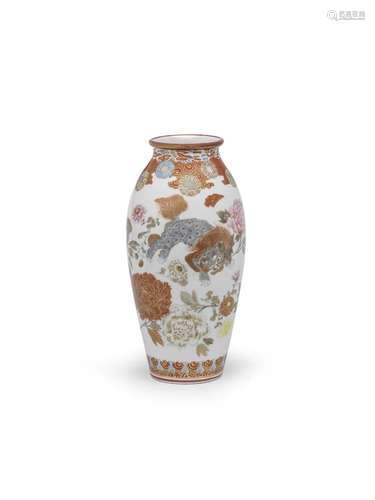 A PORCELAIN BALUSTER VASE Kutani ware, Meiji (1868-1912) or ...