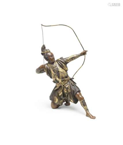YOSHIMITSU A Gilt-Bronze Figure of an Archer Meiji era (1868...