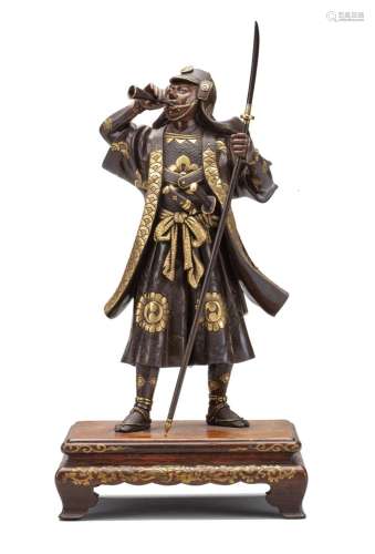 MIYAO EISUKE COMPANY OF YOKOHAMA A Gilt-Bronze Figure of a S...