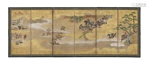 ANONYMOUS Scenes from the Genpei Wars Edo period (1615-1868)...
