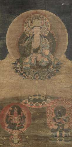 ANONYMOUS Miroku Bosatsu with Attendant Guardian Kings Murom...