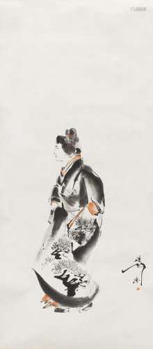 ATTRIBUTED TO TSUKIOKA YOSHITOSHI (1839-1892) Woman out Walk...