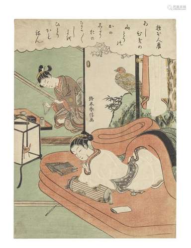 SUZUKI HARUNOBU (1725-1770) Edo period (1615-1868), circa 17...