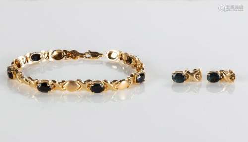 Tiffany & Co. 14K Gold & Gemstone Bracelet with Matc...