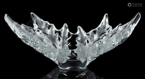 Lalique "Champs Elyse" Frosted Leaf Bowl