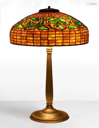 Tiffany Studios, New York Swirling Oak Leaf Lamp