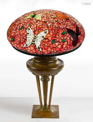 Unique Art Glass Company Mosaic Butterfly Lamp