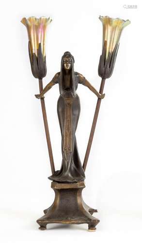 Gustav Gurschner (Austrian, 1873-1970) Art Nouveau Lily Lamp