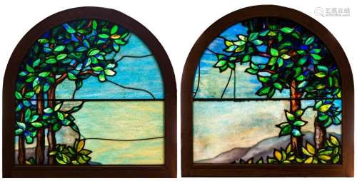 American School Leaded Glass Scenic Windows