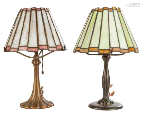 (2) Duffner & Kimberly Leaded Glass Boudoir Lamps