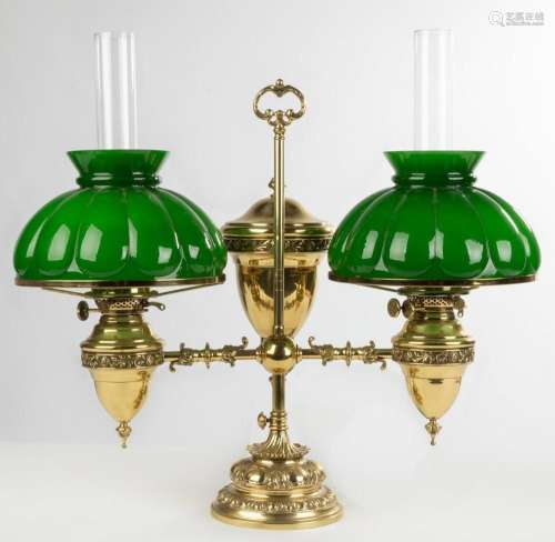 Attributed to Edward Miller & Co. Double Student Lamp