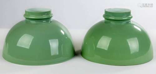 Pair of 19th Century Apple Green Cases Shades