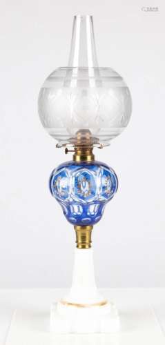 Blue "Washington" Oil Lamp