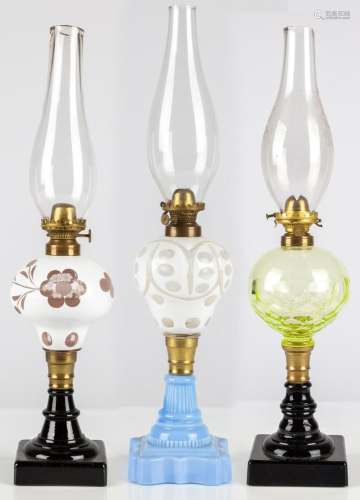 (3) 19th Century Oil Lamps