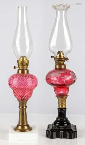 (2) 19th Century Oil Lamps