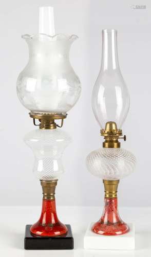 (2) 19th Century Oil Lamps