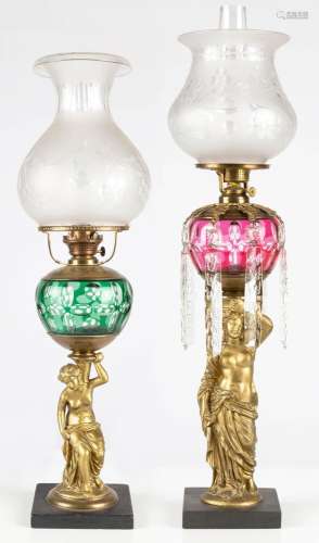 (2) 19th Century Oil Lamps