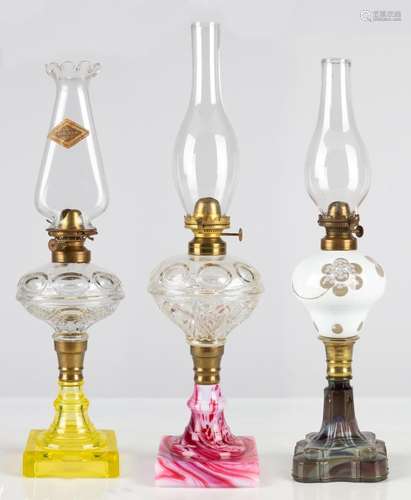 (3) 19th Century Oil Lamps