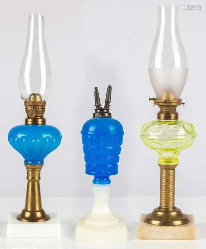 (3) 19th Century Oil Lamps