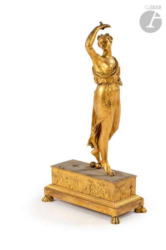 Figure de bacchante en bronz