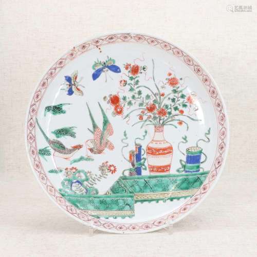 A Chinese famille verte plate,