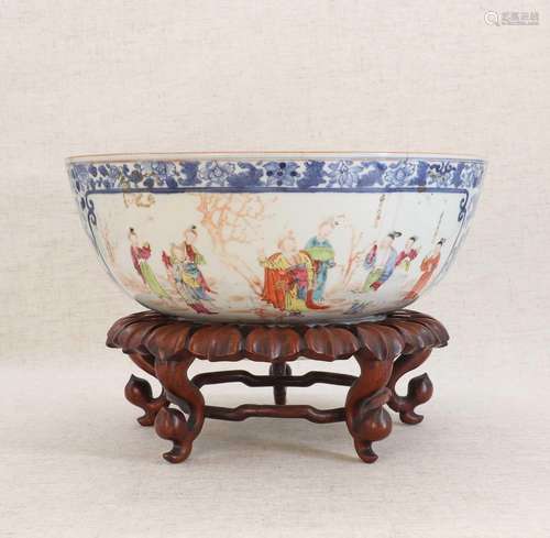 A Chinese famille rose punch bowl,