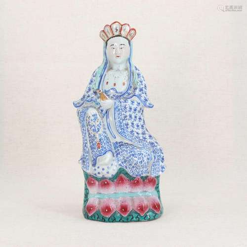 A Chinese famille rose guanyin,