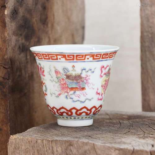 A Chinese famille rose teacup,