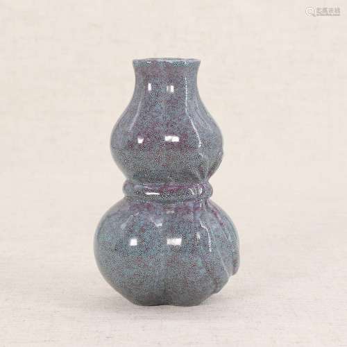 A Chinese robin`s-egg glazed double gourd vase,