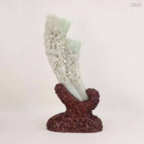 A Chinese jade carving,