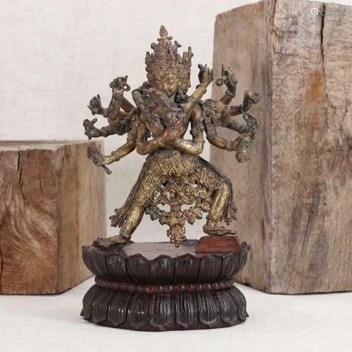 A Nepalese gilt-bronze group,