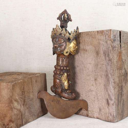 A bronze Buddhist phurba,