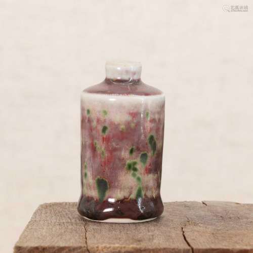 A Chinese peachbloom-glazed snuff bottle,