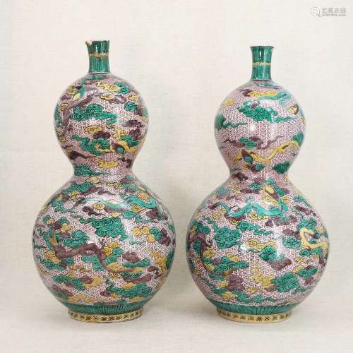 A pair of Japanese ko-kutani ware vases,