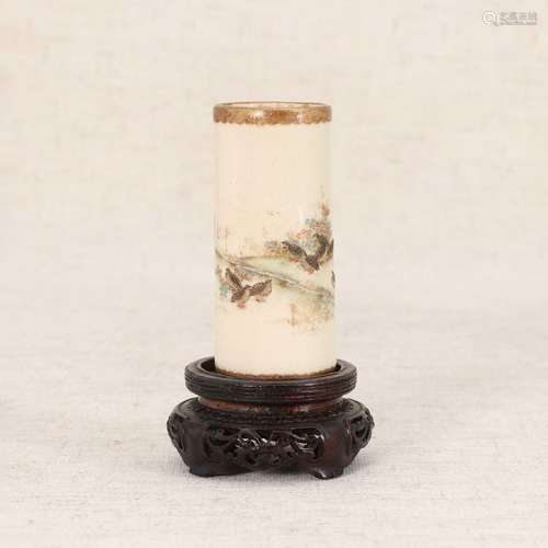 A Japanese Satsuma ware miniature vase,