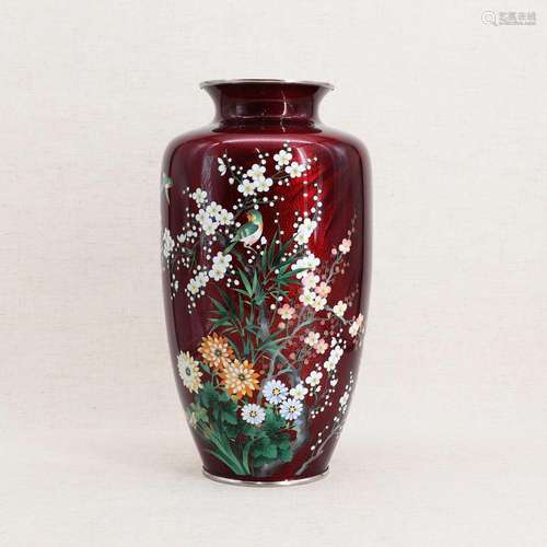 A Japanese cloisonné vase,